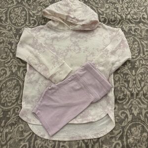 Kids Matching Set in Cream and Purple